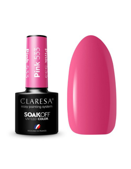 CLARESA Lakier hybrydowy PINK 533 -5g 