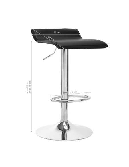 4Rico Taburete de bar QS-B08 negro