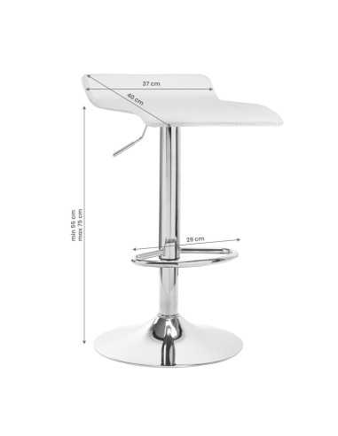 4Rico Taburete de bar QS-B08 blanco