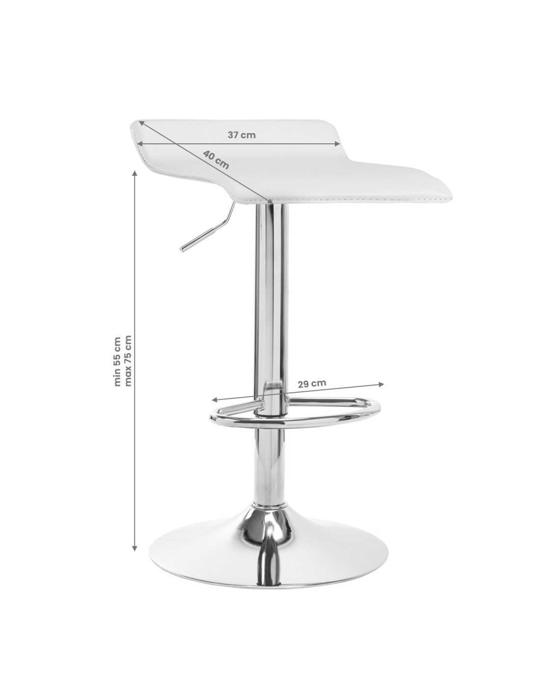 4Rico Tabouret de bar QS-B08 blanc 