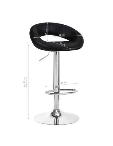 4Rico Taburete de bar QS-B10 negro
