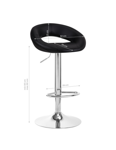 4Rico Taburete de bar QS-B10 negro
