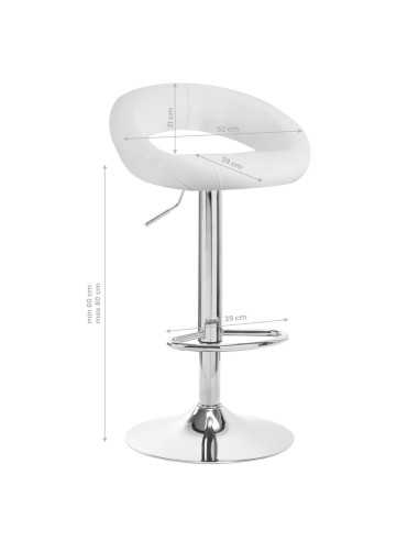 4Rico Taburete de bar QS-B10 blanco