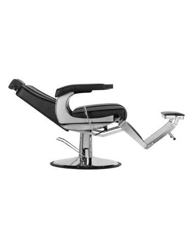 Poltrona da barbiere Diamond Steel Black: minimalismo professionale e massimo comfort