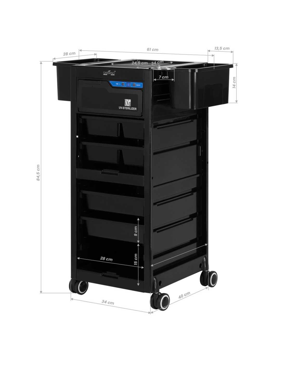 Gabbiano Hairdresser's Aid with UV Sterilizer 68UV Black