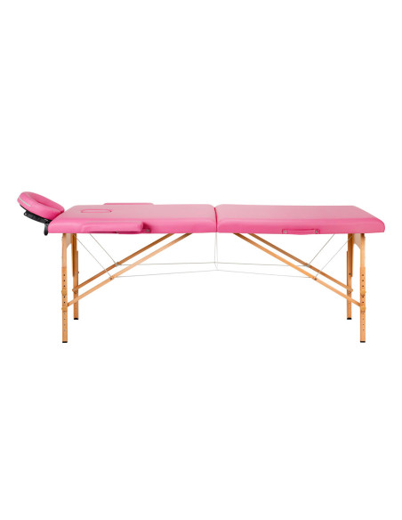 Lettino da massaggio pieghevole in legno Comfort Activ Fizjo 2 segmenti rosa