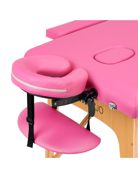 Lettino da massaggio pieghevole in legno Comfort Activ Fizjo 2 segmenti rosa