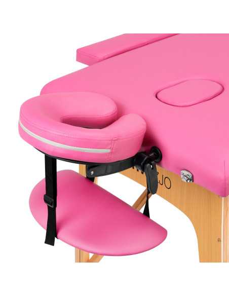 Table de massage pliante en bois 2 segments Comfort Activ Fizjo rose 