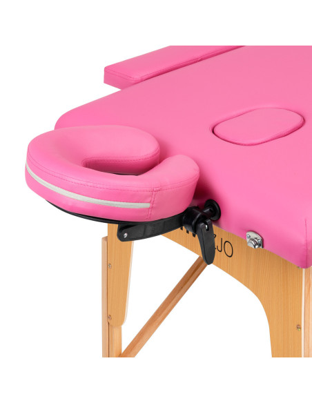 Lettino da massaggio pieghevole in legno Comfort Activ Fizjo 2 segmenti rosa