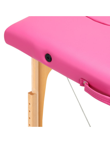 Lettino da massaggio pieghevole in legno Comfort Activ Fizjo 2 segmenti rosa
