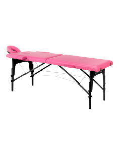 Lettino da massaggio pieghevole Comfort Activ Fizjo, 2 segmenti, rosa, legno nero