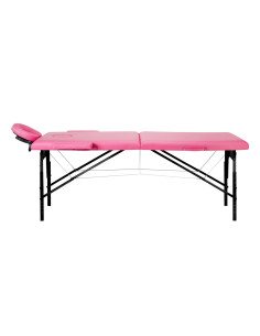 Lettino da massaggio pieghevole Comfort Activ Fizjo, 2 segmenti, rosa, legno nero 2