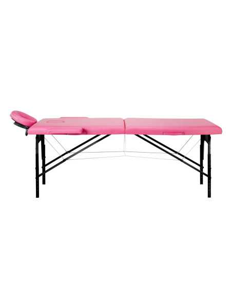 Table de massage pliante Comfort Activ Fizjo, 2 segments, rose, bois noir 