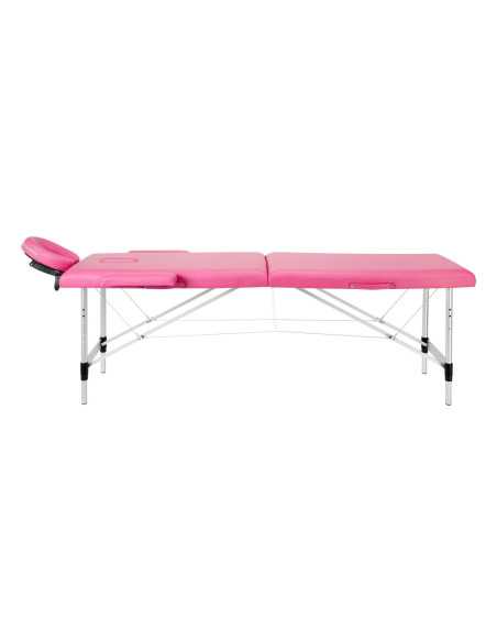 Table de massage pliante confort aluminium Activ Fizjo 2 segments rose 