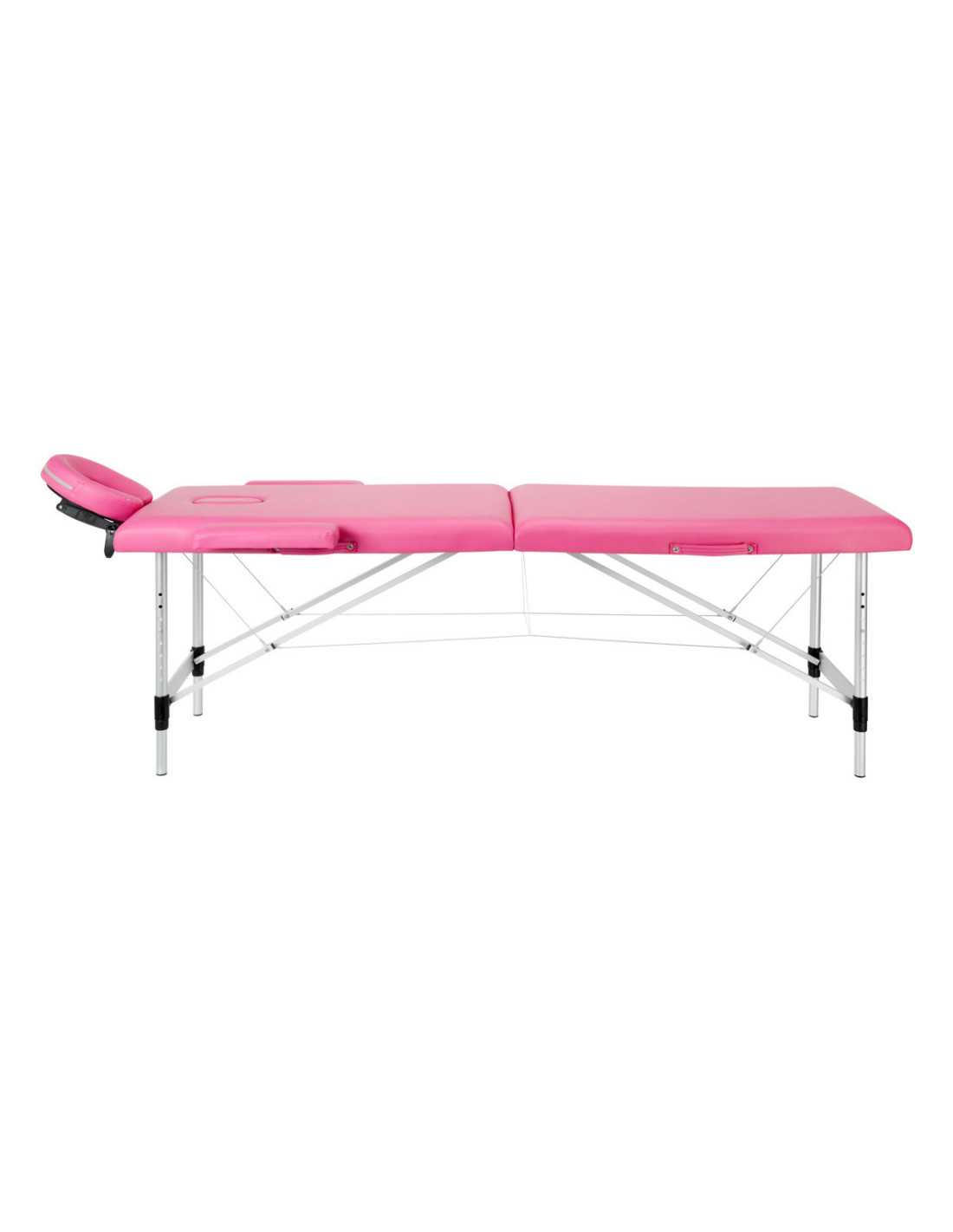 Activ Fizjo 2-segment comfort folding massage table in aluminium, pink