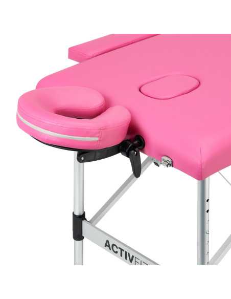 Table de massage pliante confort aluminium Activ Fizjo 2 segments rose 