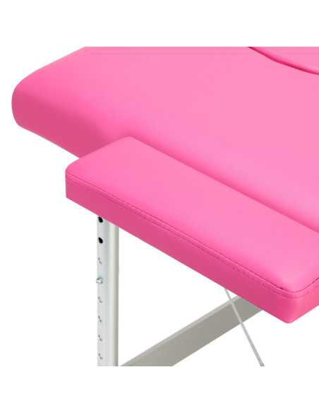 Table de massage pliante confort aluminium Activ Fizjo 2 segments rose 