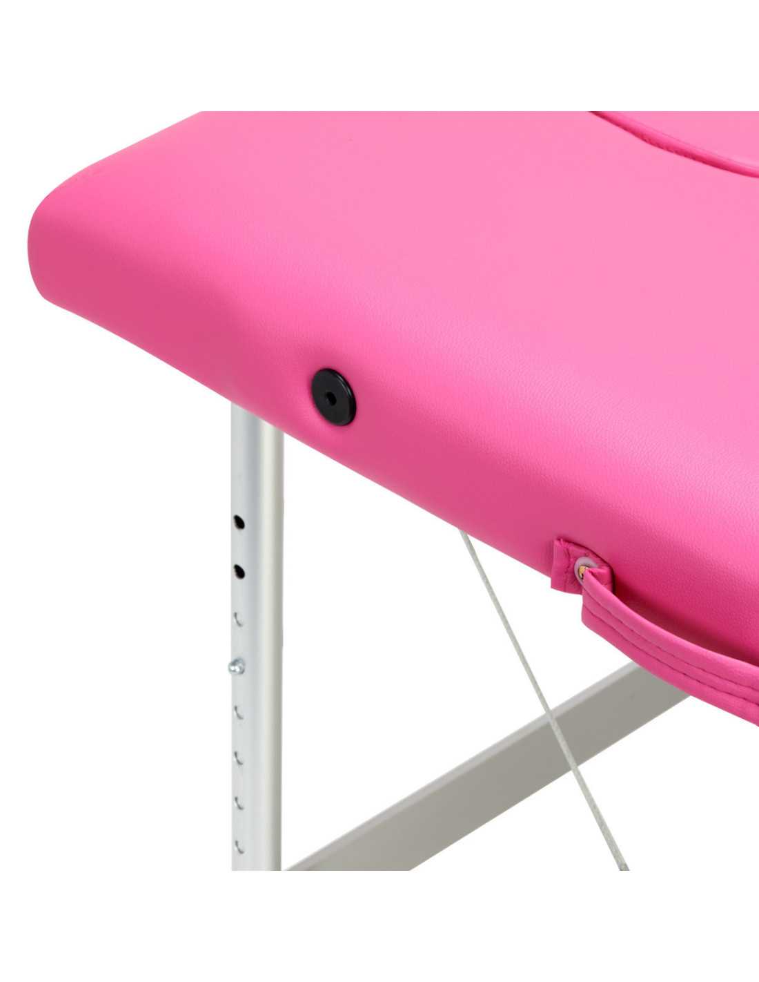 Activ Fizjo 2-segment comfort folding massage table in aluminium, pink