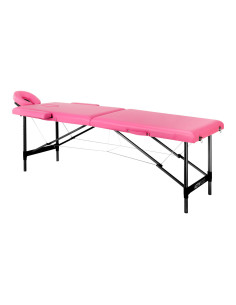Klappbare Massageliege Aluminium Comfort Activ Fizjo 2 Segmente rosa schwarz Aluminium 