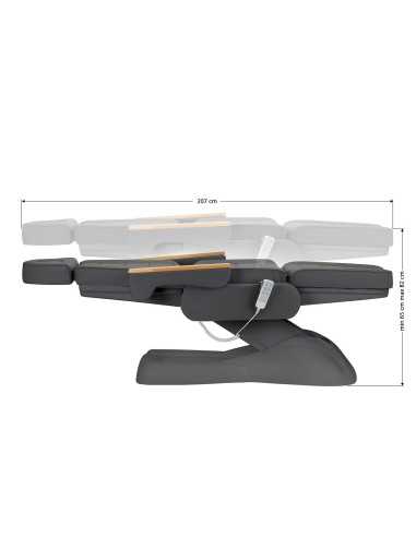 Fauteuil cosmétique électrique SILLON Lux 3 moteurs gris, piètement gris 