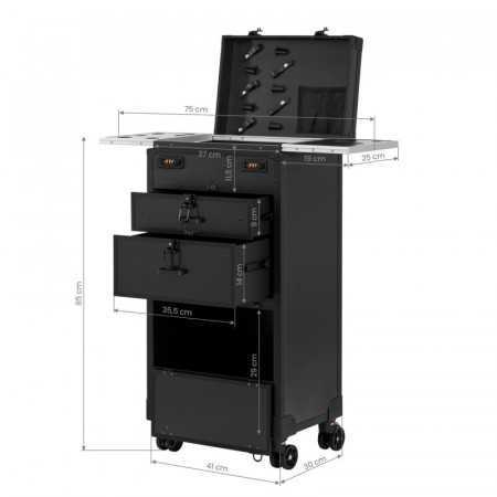 Gabbiano mobiele kappersassistent V21 zwart 