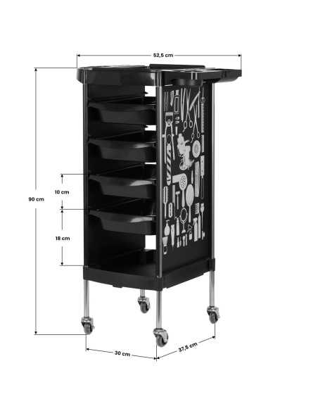 Gabbiano hairdresser's helper X11-9 black graphics 