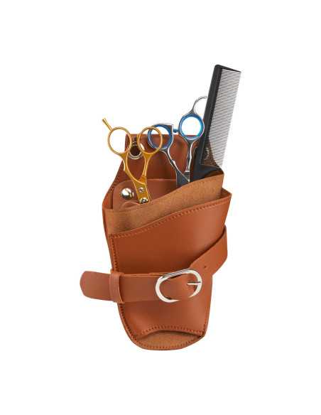 Etui de ceinture pour ciseaux de coiffure T11 marron 