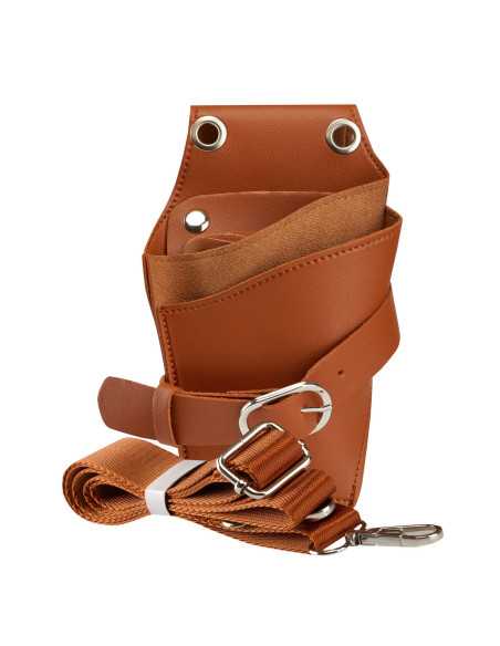 Funda cinturón para tijeras de peluquería T11 marrón 