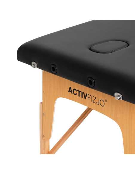 Table de massage pliante en bois Comfort Activ Fizjo Lux 2 segments 190x70 noir 