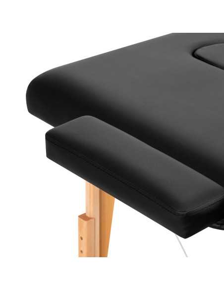 Table de massage pliante en bois Comfort Activ Fizjo Lux 2 segments 190x70 noir 