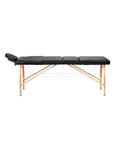 Table de massage en bois Comfort Activ Fizjo Lux 3 segments 190x70 noir 