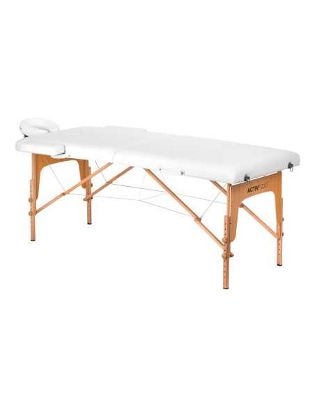 Table de massage en bois Comfort Activ Fizjo Lux 2 segments 190x70 BLANC 
