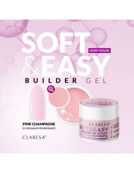 Claresa żel budujący Soft&Easy gel pink champagne 12g 