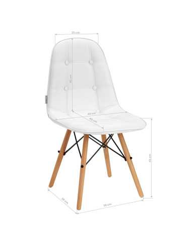 4Rico Krzesło skandynawskie QS-185 eco skóra białe 