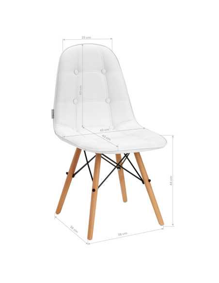 4Rico Krzesło skandynawskie QS-185 eco skóra białe 
