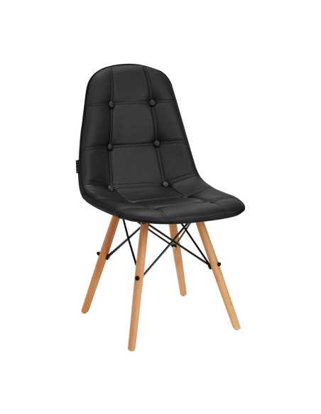 4Rico Krzesło skandynawskie QS-185 eco skóra czarne 
