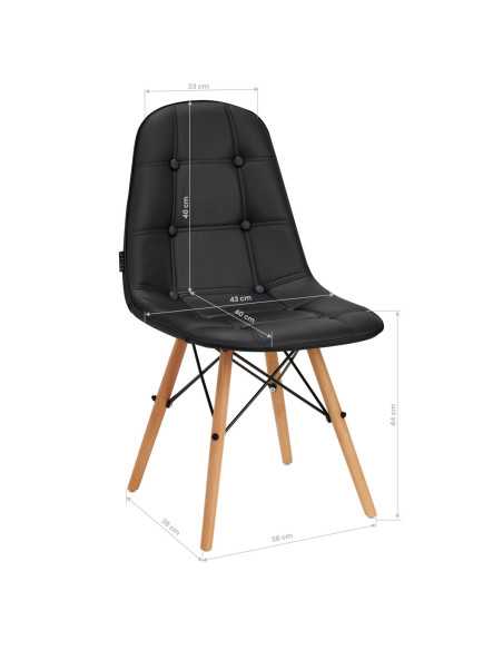 4Rico Krzesło skandynawskie QS-185 eco skóra czarne 