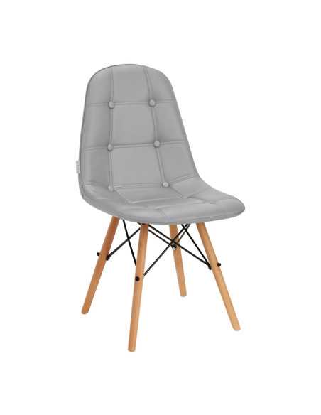 4Rico Krzesło skandynawskie QS-185 eco skóra szare 