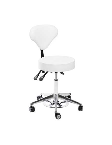 Tabouret a roulette esthétiques spa blanc