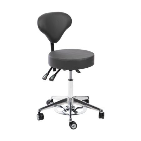 Black spa aesthetic wheeled stool