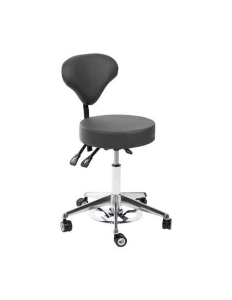 Black spa aesthetic wheeled stool