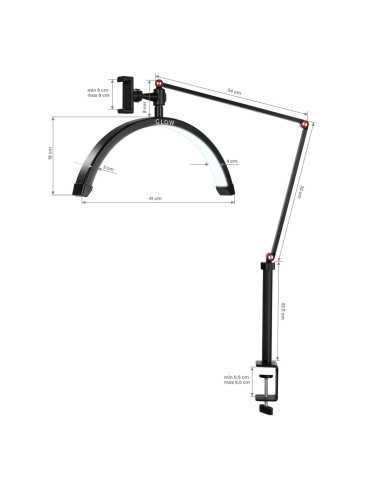 Lampa zabiegowa Glow MX3 do blatu czarna 