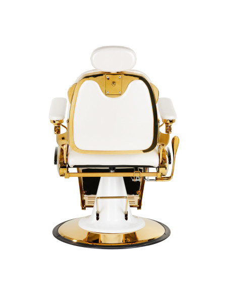 Sillón de barbero Gabbiano Francesco Gold, blanco 