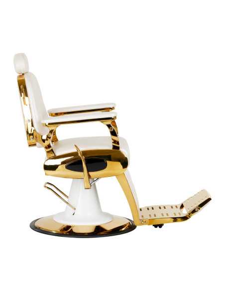 Gabbiano fotel barberski Francesco Gold biały 
