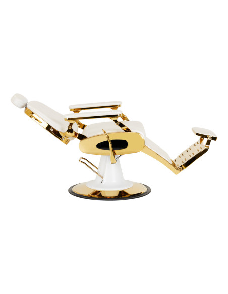 Sillón de barbero Gabbiano Francesco Gold, blanco 
