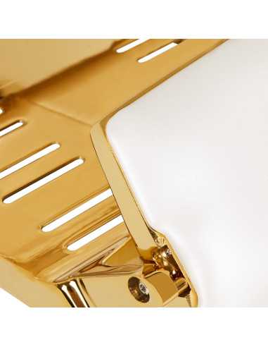 Sillón de barbero Imperial Dorado y Blanco: Elegancia Real y Refinamiento Absoluto