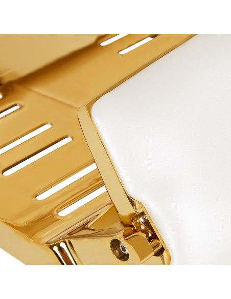 Sillón de barbero Gabbiano Francesco Gold, blanco 