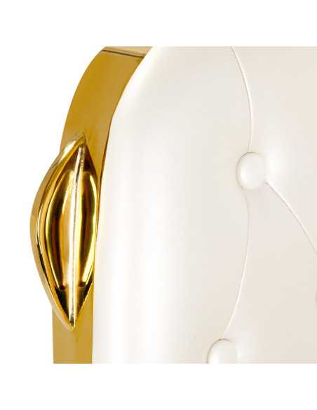Gabbiano Francesco Gold Friseurstuhl, weiß 