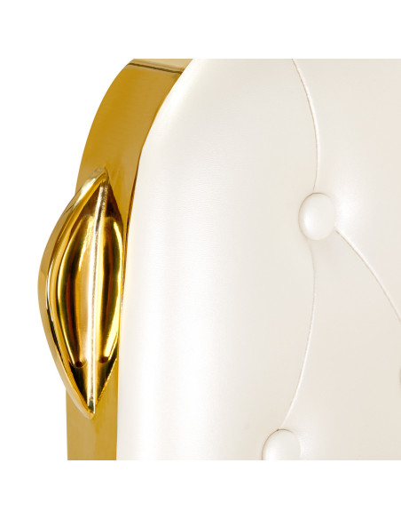 Sillón de barbero Gabbiano Francesco Gold, blanco 