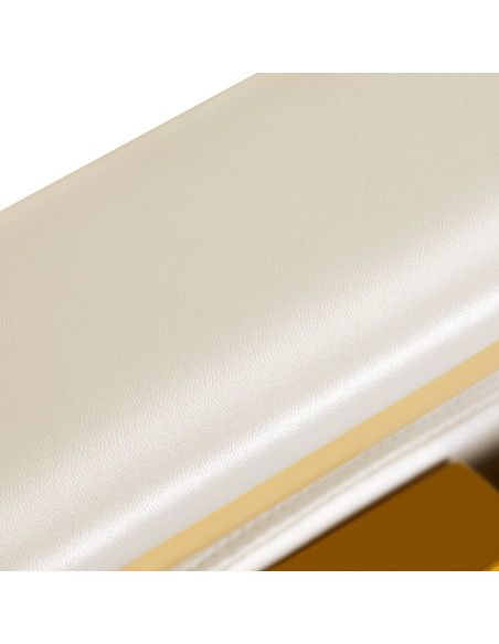 Sillón de barbero Gabbiano Francesco Gold, blanco 